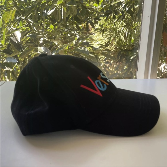 VERSACE Ittiere Black Colourful Spellout Logo Cap - Made In Italy - Designer - Picture 2 of 9